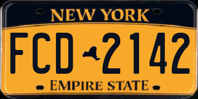 NY license plate FCD2142