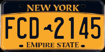NY license plate FCD2145