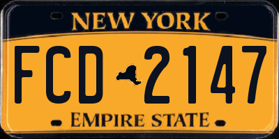 NY license plate FCD2147