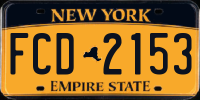 NY license plate FCD2153