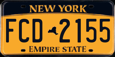 NY license plate FCD2155