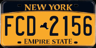NY license plate FCD2156