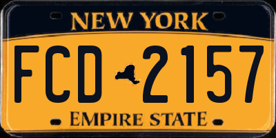 NY license plate FCD2157