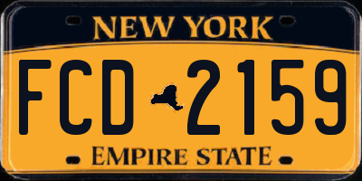 NY license plate FCD2159