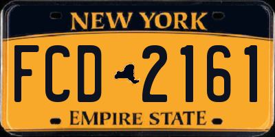 NY license plate FCD2161