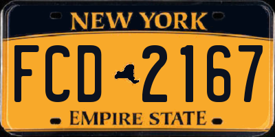 NY license plate FCD2167