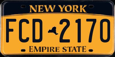 NY license plate FCD2170