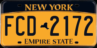 NY license plate FCD2172