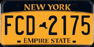 NY license plate FCD2175