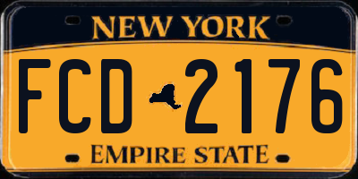 NY license plate FCD2176