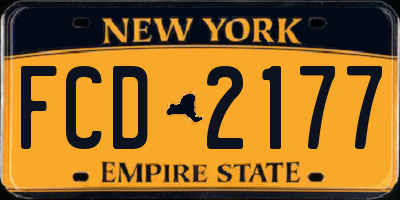 NY license plate FCD2177
