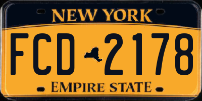 NY license plate FCD2178