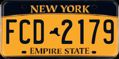 NY license plate FCD2179