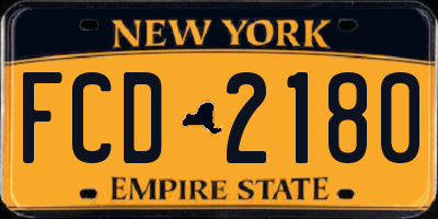 NY license plate FCD2180