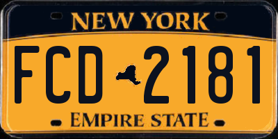 NY license plate FCD2181