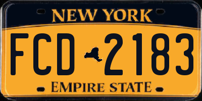 NY license plate FCD2183
