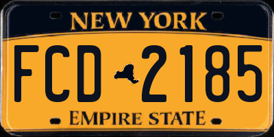 NY license plate FCD2185