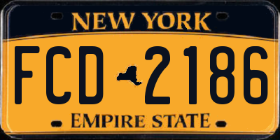 NY license plate FCD2186