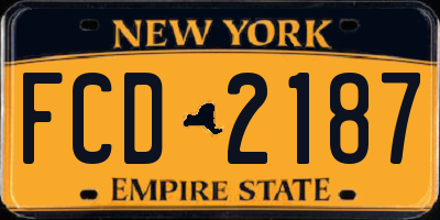 NY license plate FCD2187