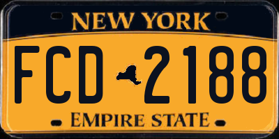 NY license plate FCD2188