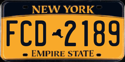NY license plate FCD2189