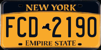 NY license plate FCD2190