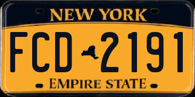 NY license plate FCD2191