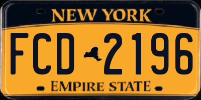 NY license plate FCD2196