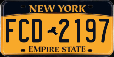 NY license plate FCD2197