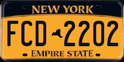 NY license plate FCD2202