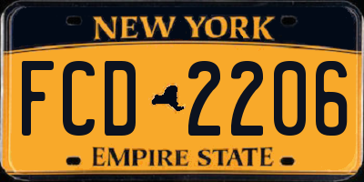 NY license plate FCD2206