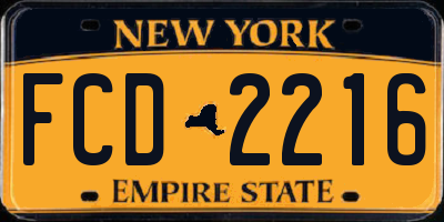 NY license plate FCD2216