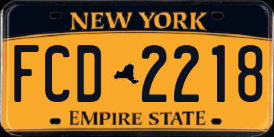 NY license plate FCD2218