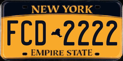 NY license plate FCD2222