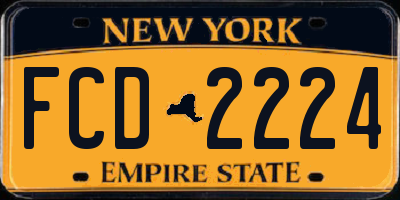 NY license plate FCD2224