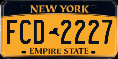 NY license plate FCD2227