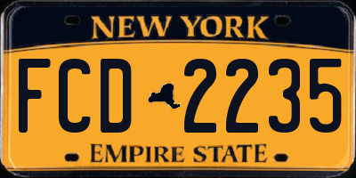 NY license plate FCD2235