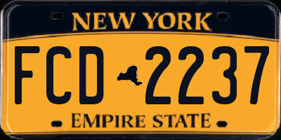 NY license plate FCD2237