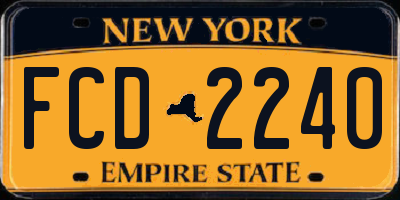 NY license plate FCD2240