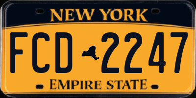 NY license plate FCD2247