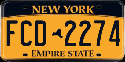 NY license plate FCD2274
