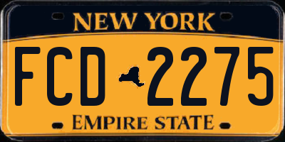 NY license plate FCD2275