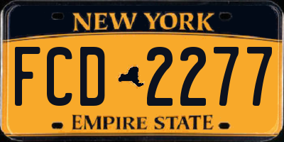 NY license plate FCD2277