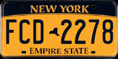 NY license plate FCD2278