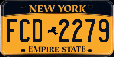 NY license plate FCD2279