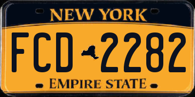 NY license plate FCD2282
