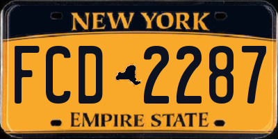 NY license plate FCD2287