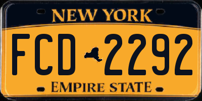 NY license plate FCD2292