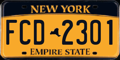 NY license plate FCD2301