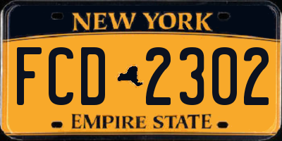 NY license plate FCD2302
